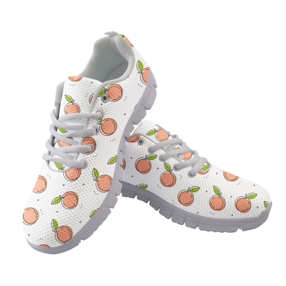 Pastel Pink Peach Outline Doodle Illustration Running Shoes Sport Sneakers