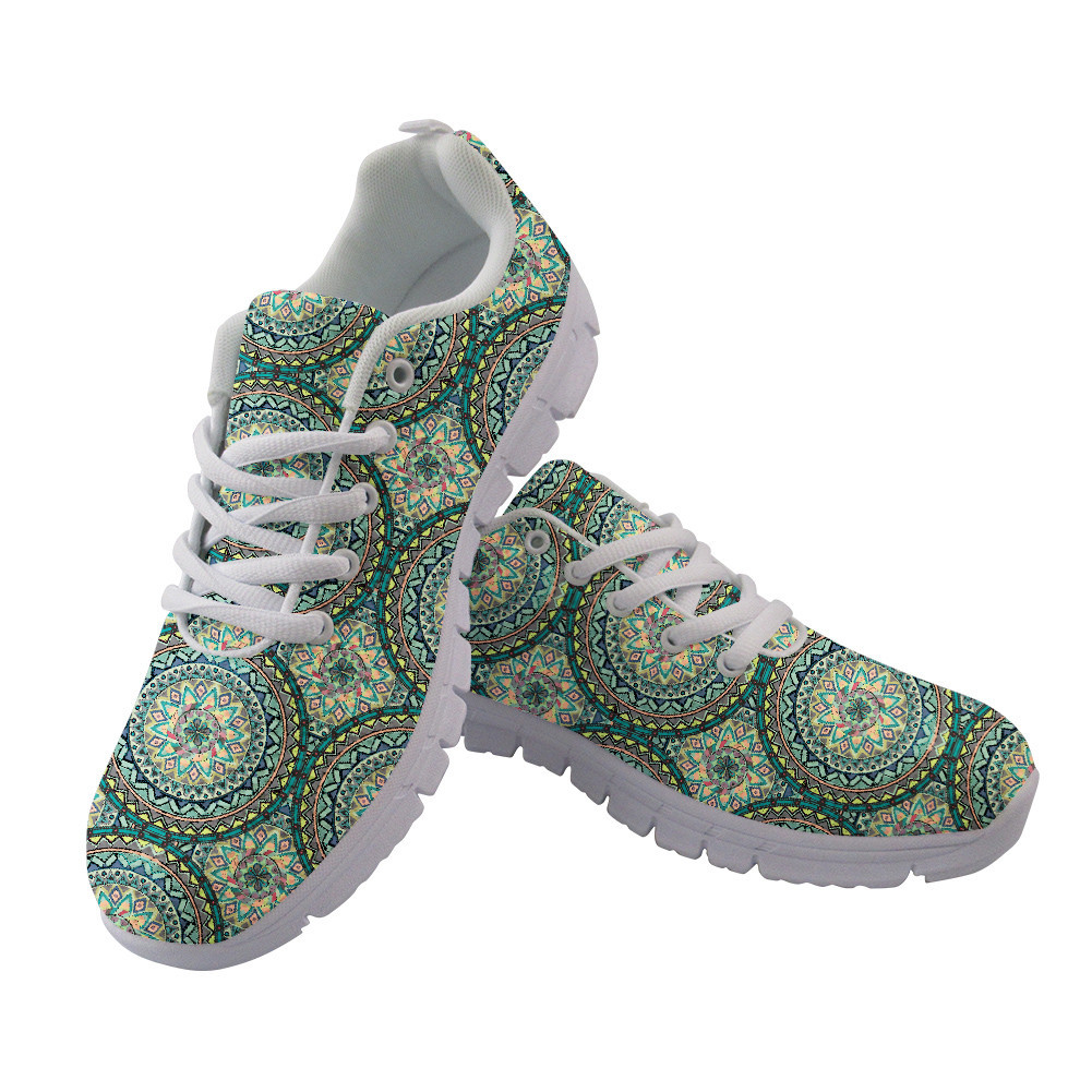 Ornate Floral With Vintage Mandala Elements Running Shoes Sport Sneakers